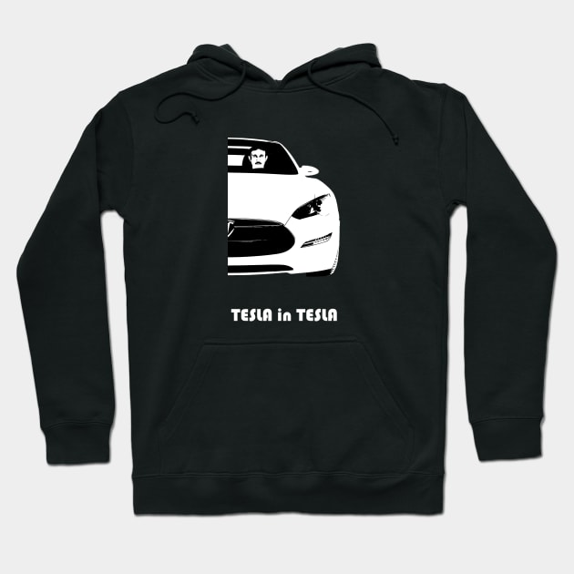 Tesla in Tesla Hoodie by WOS